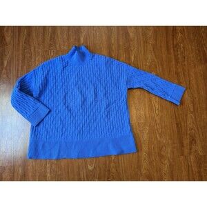 Lululemon Cable-Knit Relaxed Fit Sweater Pipe Dream Blue Mock Neck - Size Large